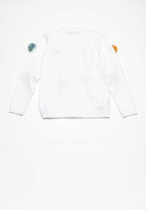 Superbalist - Pom pom cardigan - white