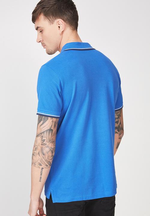 Cotton On - Icon short sleeve polo - blue