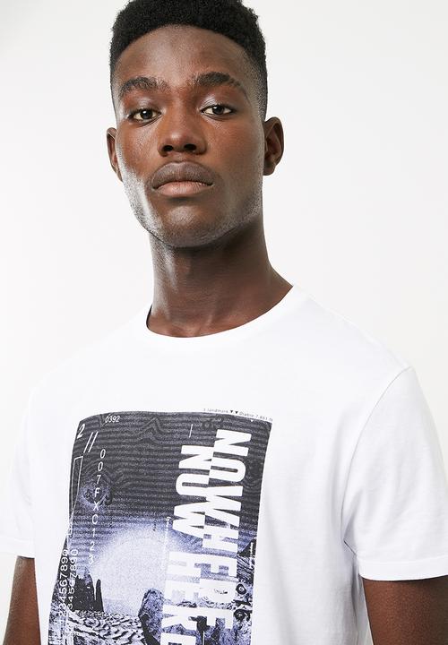 Superbalist - Curved hem longline tee printed  - white