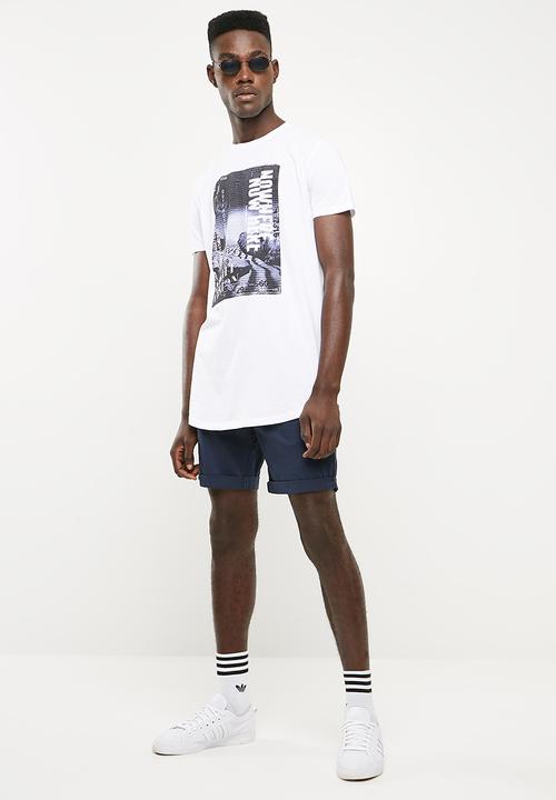Superbalist - Curved hem longline tee printed  - white