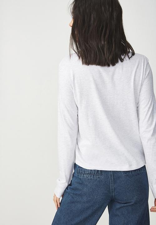 Cotton On - Tbar tammy summer chopped graphic long sleeve tee - white