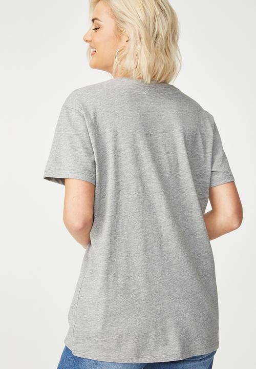 Cotton On - Tbar fox summer graphic T-shirt - grey