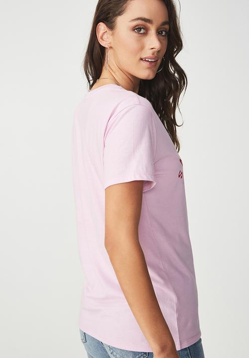 Cotton On - Tbar fox summer graphic T-shirt - pink