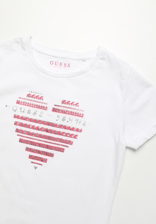 GUESS - Guess jeans heart girls tee - white