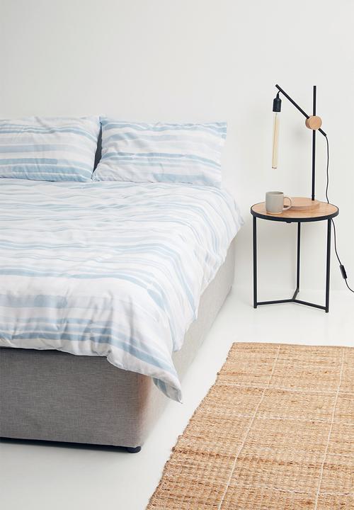 Sixth Floor - Brushstroke printed duvet set - blue & white 