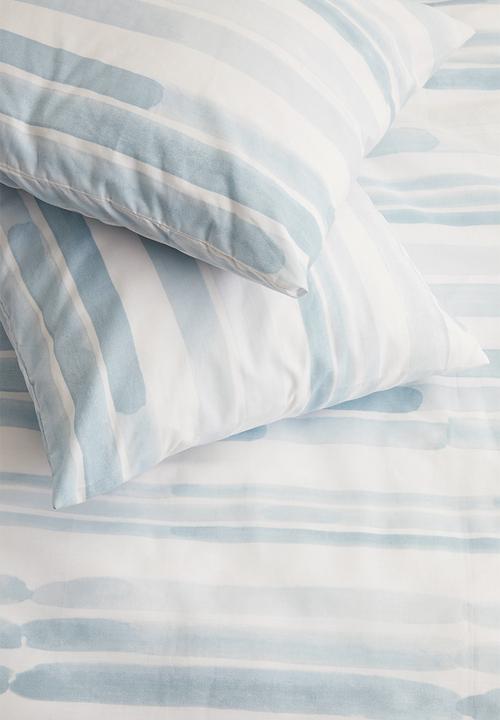Sixth Floor - Brushstroke printed duvet set - blue & white 