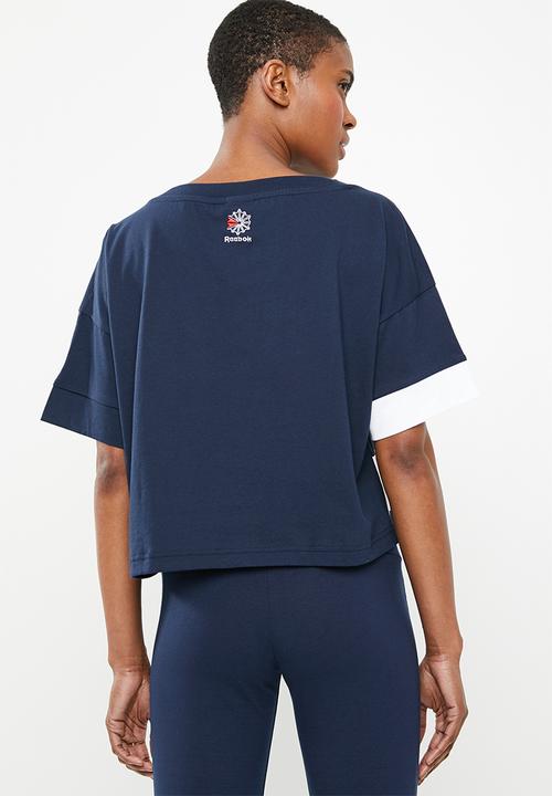 Reebok Classic - Cropped tee - navy & white