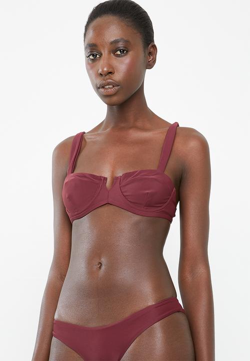 Bacon Bikinis - Slit bikini top - burgundy