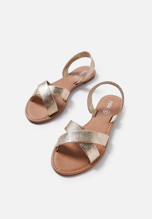 Cotton On - Everyday banting crossover sandal - gold