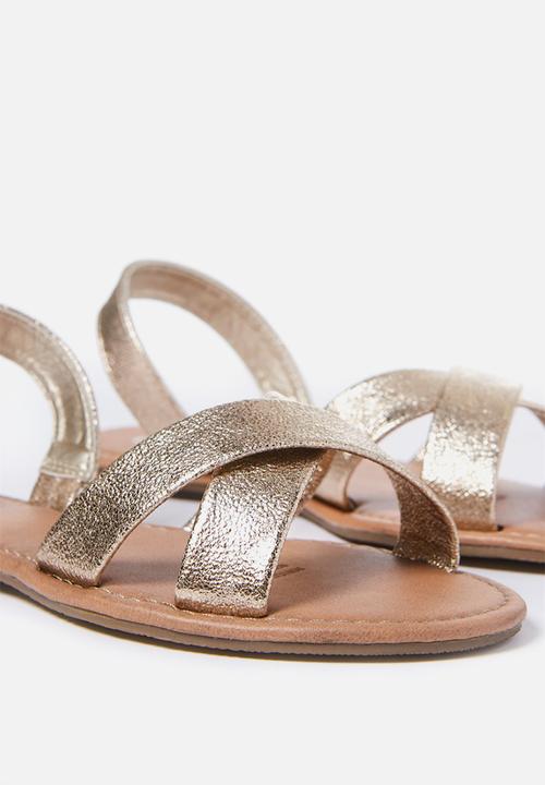 Cotton On - Everyday banting crossover sandal - gold