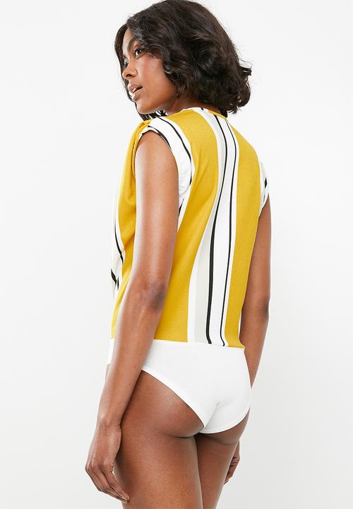 STYLE REPUBLIC - Wrap bodysuit - yellow