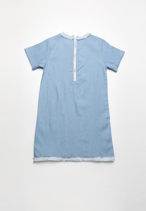 Pop Candy - 7 Cheer printed tee dress - blue