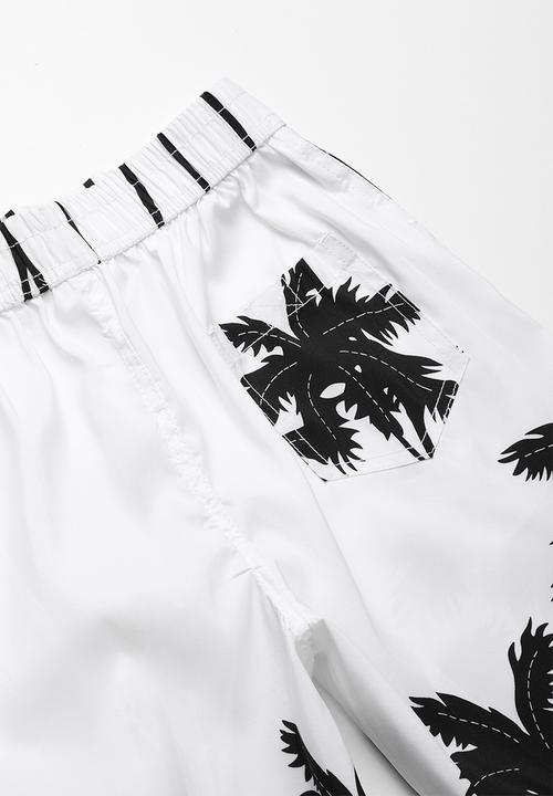 Pop Candy - Palm tree boardshorts - white