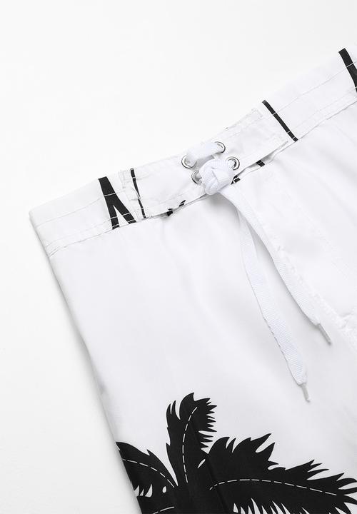 Pop Candy - Palm tree boardshorts - white