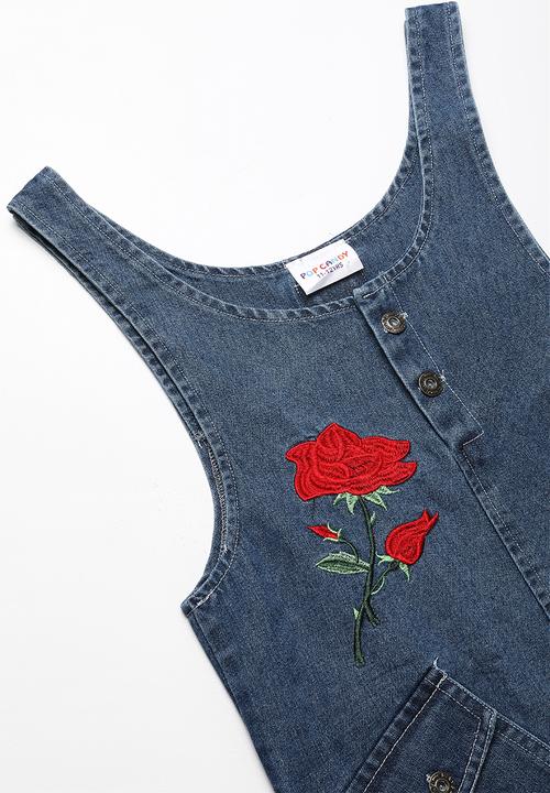 Pop Candy - Denim dungaree dress - blue