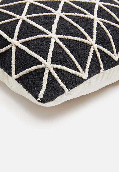 Sixth Floor - Keely woven cushion cover - black & white