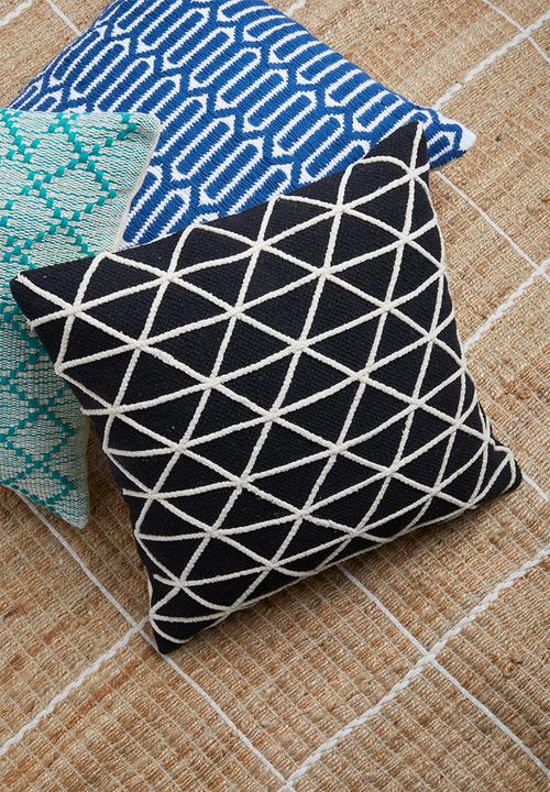 Sixth Floor - Keely woven cushion cover - black & white