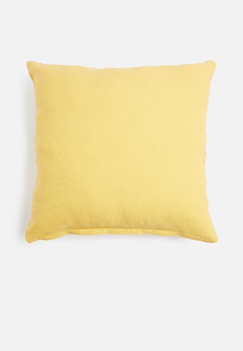 Sixth Floor - Kari woven cushion cover - yellow & white