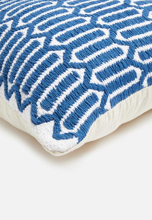 Sixth Floor - Erik woven cushion cover - blue