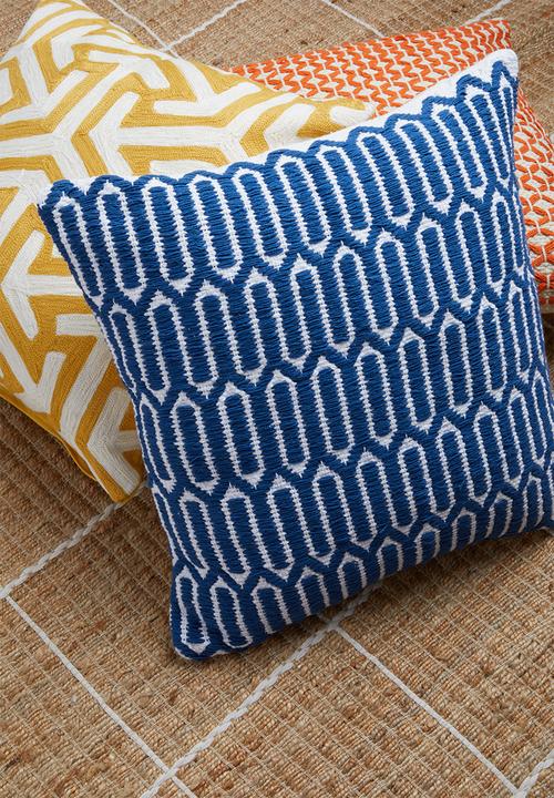 Sixth Floor - Erik woven cushion cover - blue