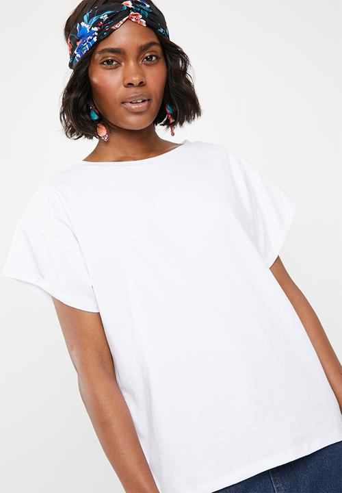 STYLE REPUBLIC - Boxy dropped shoulder T-shirt - white