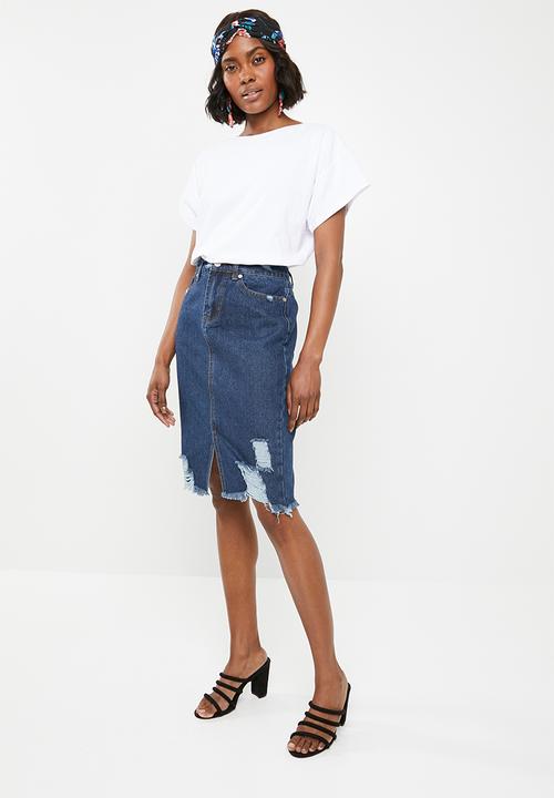 STYLE REPUBLIC - Boxy dropped shoulder T-shirt - white