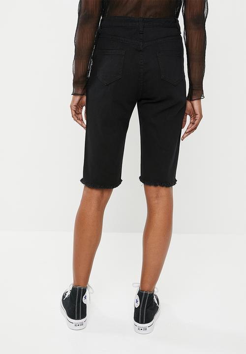 STYLE REPUBLIC - Longline denim shorts-black