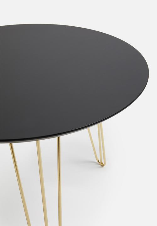 Present Time - Sparks table set - black & gold plated legs