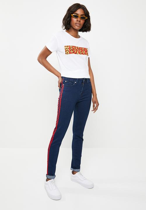 STYLE REPUBLIC - Racing stripe jeans - blue