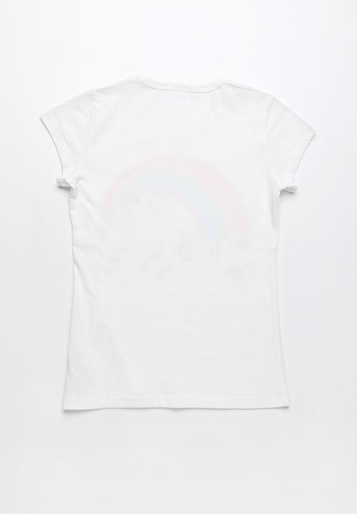 Pop Candy - Unicorn printed short sleeve tee - white