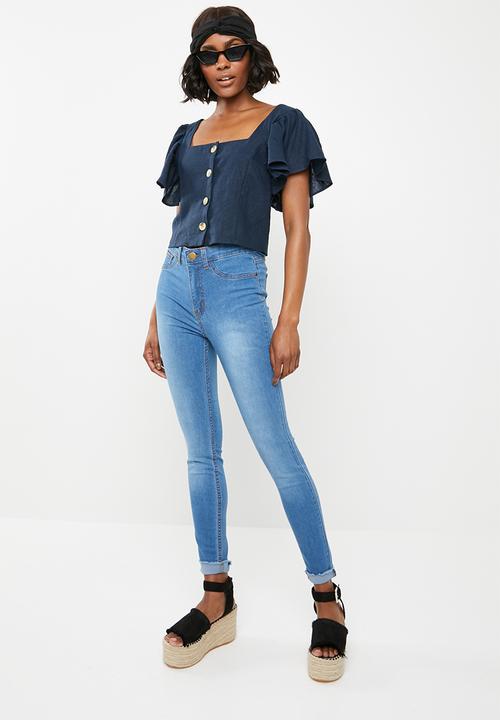 STYLE REPUBLIC - Front button blouse - navy