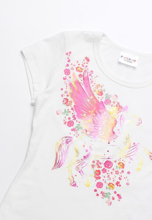 Pop Candy - Pegasus printed short sleeve tee - white