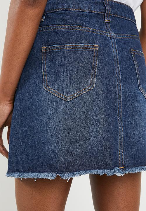 STYLE REPUBLIC - Rip and repair mini skirt - blue