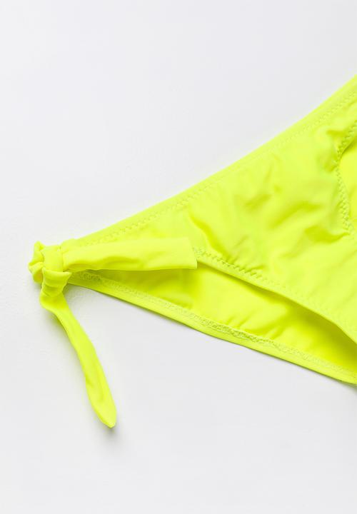 Pop Candy - Fringed banded bikini - yellow