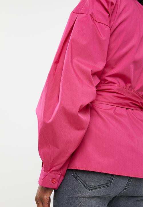 STYLE REPUBLIC - Volume sleeve wrap blouse - pink