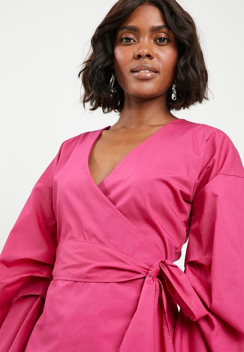 STYLE REPUBLIC - Volume sleeve wrap blouse - pink