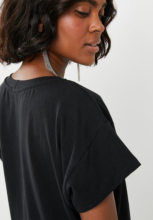STYLE REPUBLIC - Boxy dropped shoulder T-shirt - black