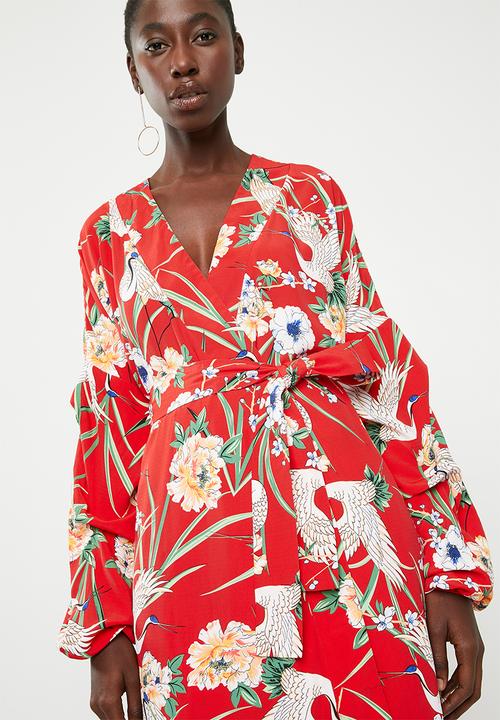 STYLE REPUBLIC - Volume wrap kimono jacket - red 