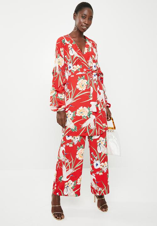 STYLE REPUBLIC - Volume wrap kimono jacket - red 