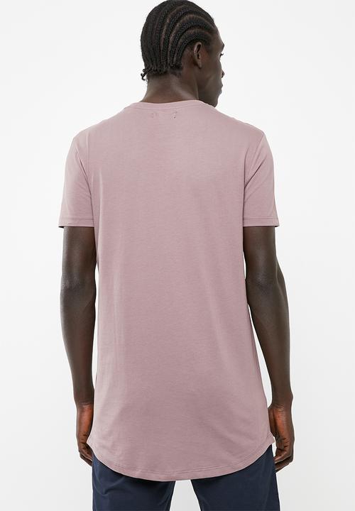 Superbalist - Curved hem longline tee - dirty pink