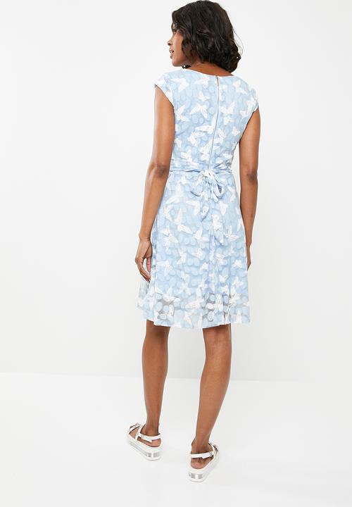 Revenge - Butterfly fit & flare dress - blue