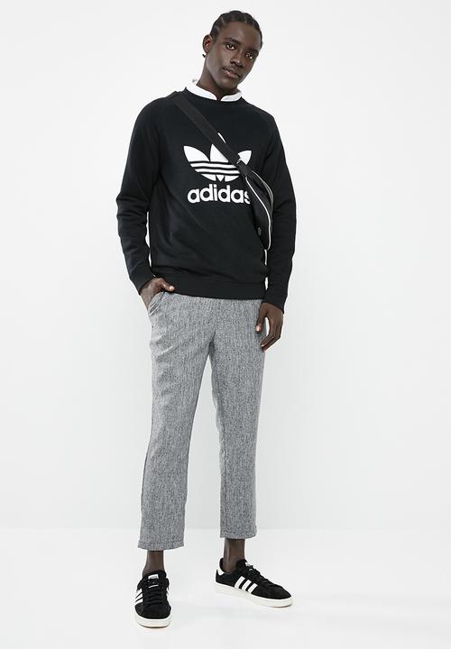 adidas Originals - Raglan trefoil crew sweat - black & white