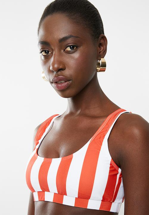 Lithe - Stripe two piece bikini set - red