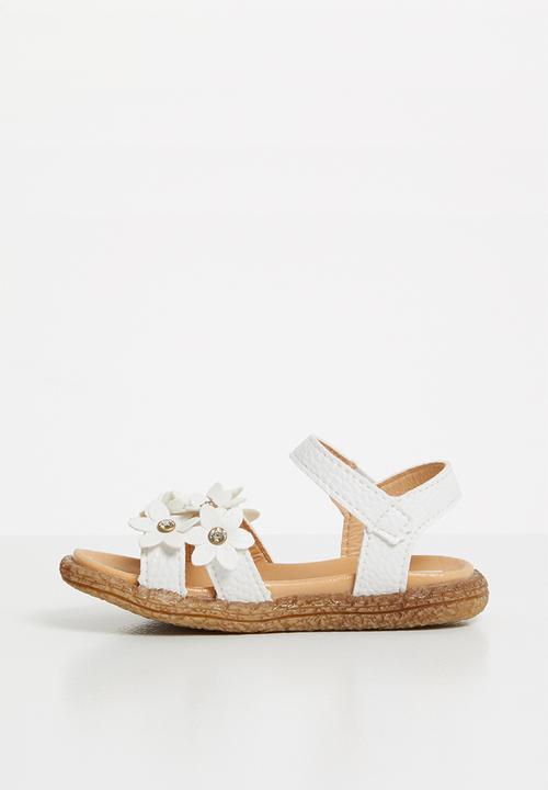 Pop Candy - Flower detailed sandal - white