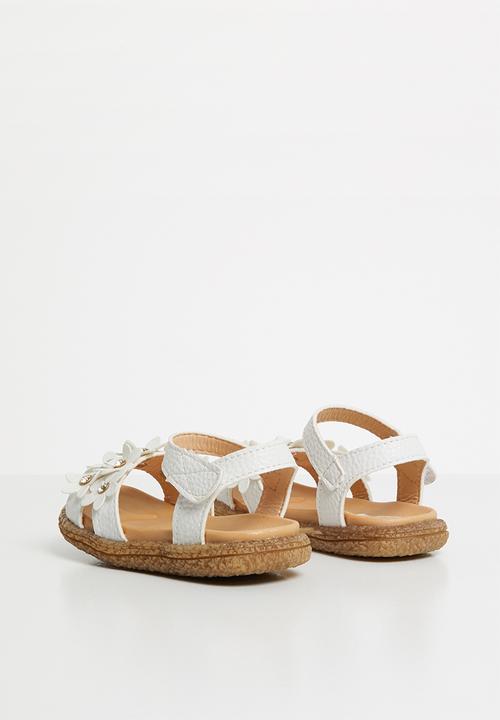 Pop Candy - Flower detailed sandal - white