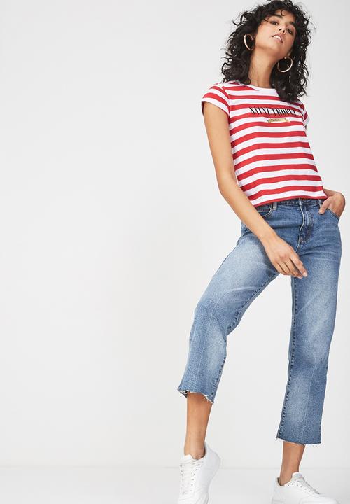 Cotton On - Tbar friends - red & white 