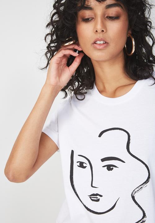 Cotton On - Tbar fox graphic T-shirt - white