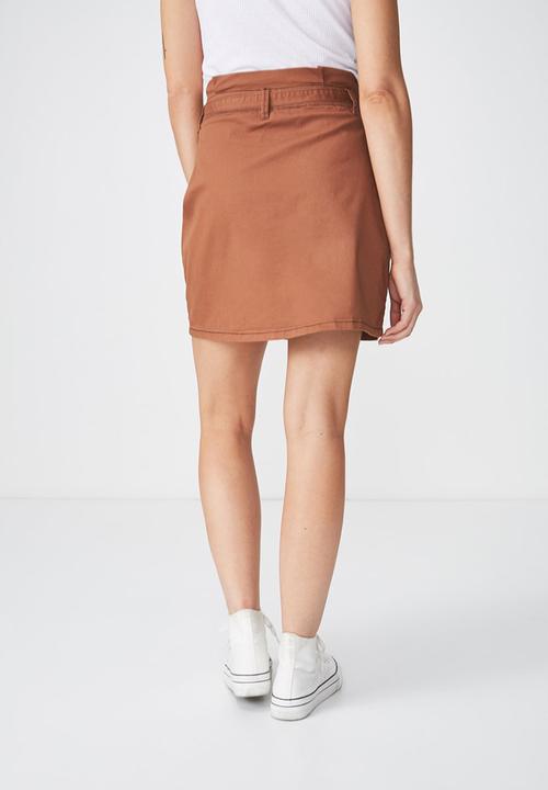 Cotton On - Woven utility twill mini skirt - tan