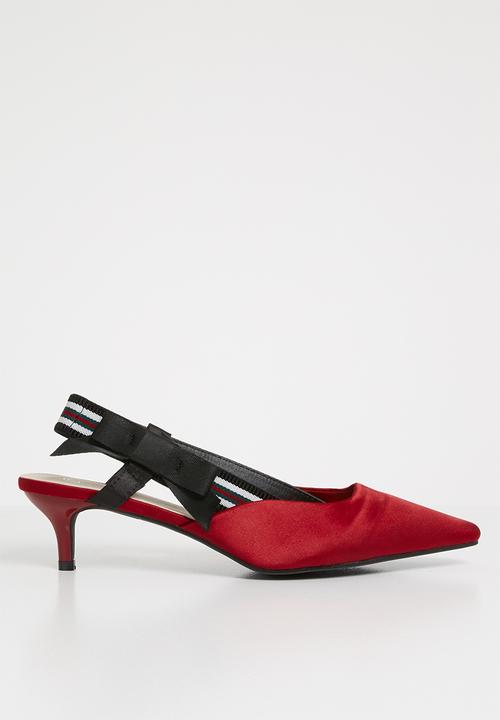 red slingback kitten heels