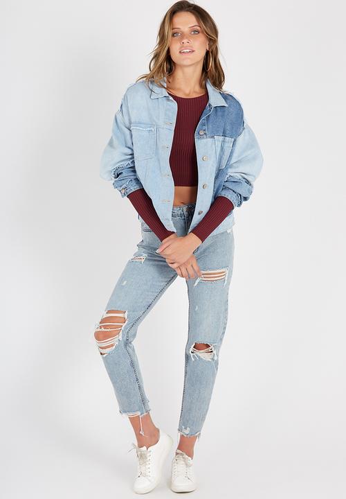 Supré  - Luxe rib long sleeve crop - burgundy